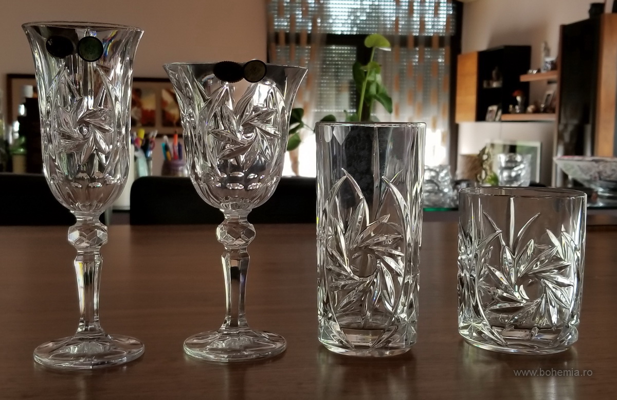 Colectia INGRID 2- Set 24 pahare diferite cristal de Bohemia